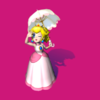 Card of Princess Peach, as she appears in Super Mario Sunshine, from Super Mario 3D All-Stars Online Memory Match-Up