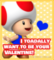 Valentine's Day card featuring Toad, based on Mario Party 8.