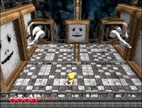 A Terrible Portrait with Wario in Mirror Mansion of Wario World.