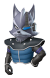 A Sticker of Wolf O'Donnell's Star Fox Command appearance in Super Smash Bros. Brawl