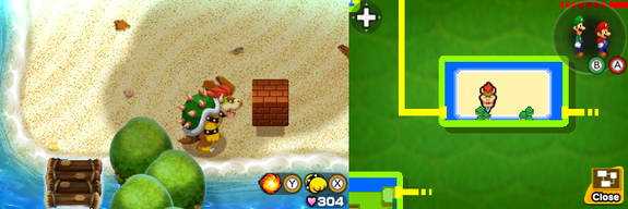 Fifteenth block in Blubble Lake of Mario & Luigi: Bowser's Inside Story + Bowser Jr.'s Journey.
