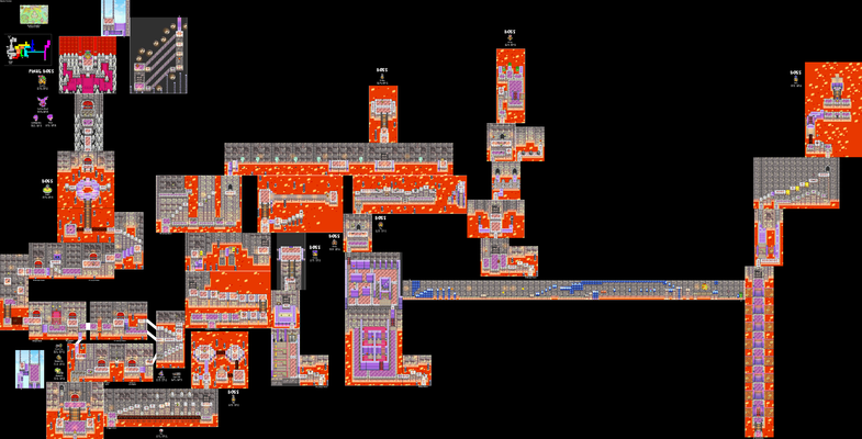 Bowser's Castle's full layout.