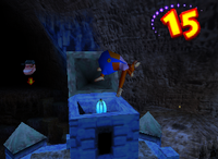 A blue Banana Bunch in Crystal Caves.