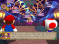 Mario and Toad confront Wario.