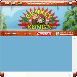 An image of the Donkey Konga Click-n-Stick, a program created by Nintendo to promote Donkey Konga.