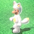 White Kitsune Luigi in Super Mario 3D World.