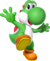 Artwork of Yoshi from Mario Party DS (also used in Mario Kart Wii, Mario & Sonic at the Olympic Winter Games and Super Mario Run)