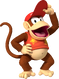 Artwork of Diddy Kong from Mario Party DS (also used in Mario Kart Wii, Mario Kart Tour, and Mario & Sonic at the Olympic Games Tokyo 2020)