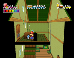 Mario finding Red & Green Super Card in Mount Lineland of Super Paper Mario.