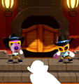 In cowboy outfits in Cowgirl in the Wilderness with rubber bullet guns. They cannot be defeated by Sparkle, and will only faint for a few seconds. A lasso throw will however defeat them.
