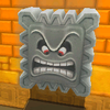 Squared screenshot of a Thwomp from Super Mario 3D Land.