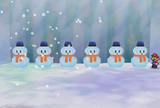 Snowmen blocking the way to Shiver Mountain