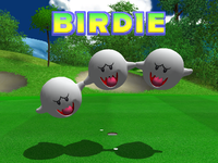 Boo getting a Birdie in Mario Golf: Toadstool Tour