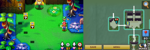 Fourteenth, fifteenth and sixteenth blocks in Chucklehuck Woods of Mario & Luigi: Superstar Saga + Bowser's Minions.