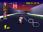 Toad is featured on many billboards throughout the course