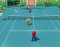 Mario Power Tennis as one the courts in Peach Dome.