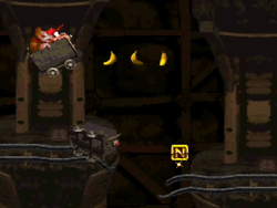 The image for "Mine Cart Madness" from Donkey Kong Country on Nintendo Music.