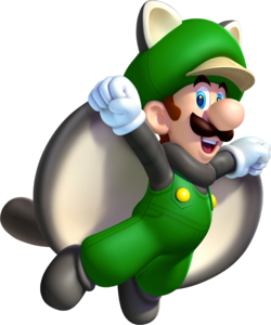 Flying Squirrel Luigi artwork from New Super Luigi U