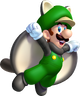 Flying Squirrel Luigi artwork from New Super Luigi U