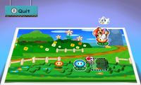 Screenshot of Paperization in Bouquet Gardens, from Paper Mario: Sticker Star