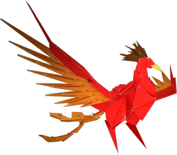 An origami Fire Vellumental from Paper Mario: The Origami King.