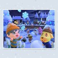 Image shown with the "Animal Crossing: New Horizons" option in an opinion poll on snowy areas from Nintendo Switch games