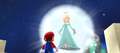 Mario meeting Rosalina in Super Mario Galaxy