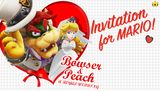 Bowser and Peach's royal wedding invitation for Mario, showing Peach wearing Tiara