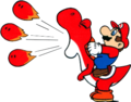 Red Yoshi breathing fire