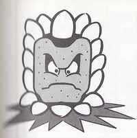 A Thwomp from Super Mario Bros. 3.