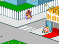 Dr. Crygor arriving at the Hawt House via his jetpack