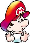 Artwork of Baby Mario in Yoshi's Island: Super Mario Advance 3 (Reused for Yoshi Touch & Go)