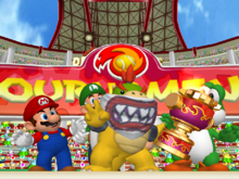 Bowser Jr.'s trophy animation in Mario Power Tennis
