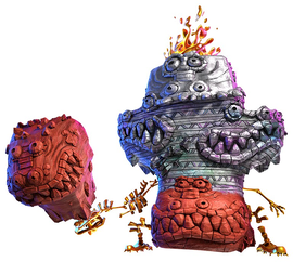 Artwork of Grumpy Kong's Crockoid boss creation in Donkey Kong Bananza