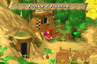 Funky's Fishing from the world map of Kongo Jungle in Donkey Kong Country for the Game Boy Advance.