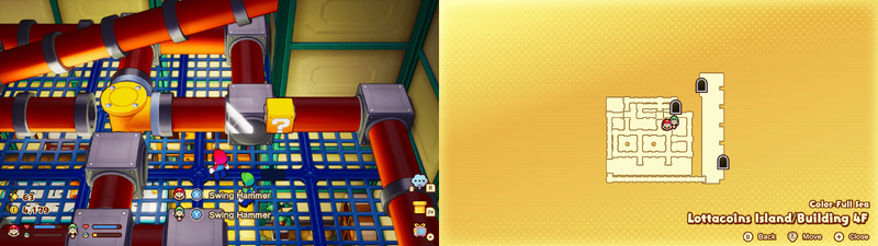 Second Hidden block in Lottacoins Island from Mario & Luigi: Brothership.