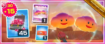 The Sunset Balloons Pack from the Wedding Tour in Mario Kart Tour