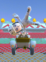 The White Mii Racing Suit performing a trick.