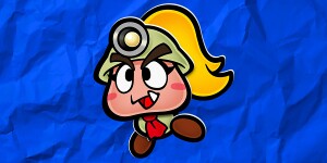 Artwork of Goombella shown with the results of the Paper Mario Personality Quiz.