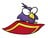 Artwork of a Pidgit riding a magic carpet from Super Mario Advance.