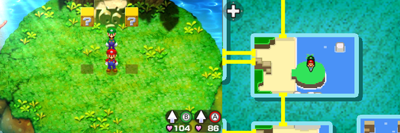 Sixteenth and seventeenth blocks in Plack Beach of Mario & Luigi: Bowser's Inside Story + Bowser Jr.'s Journey.