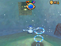 Wario near bubble rings in Super Mario 64 DS