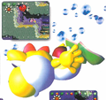 Yellow Yoshi swimming