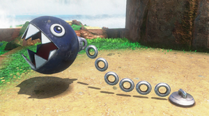 A Chain Chomp in Super Mario Odyssey