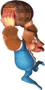 Artwork of Kiddy Kong holding a barrel from Donkey Kong Country 3: Dixie Kong's Double Trouble!