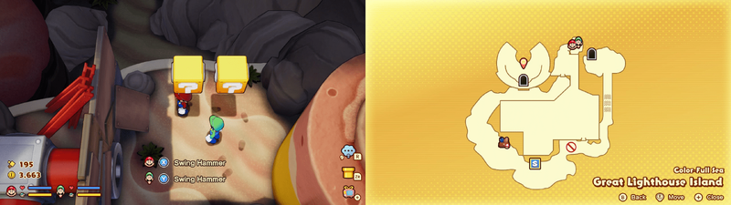 Blocks 2-3 in the Color-Full Sea Great Lighthouse Island from Mario & Luigi: Brothership