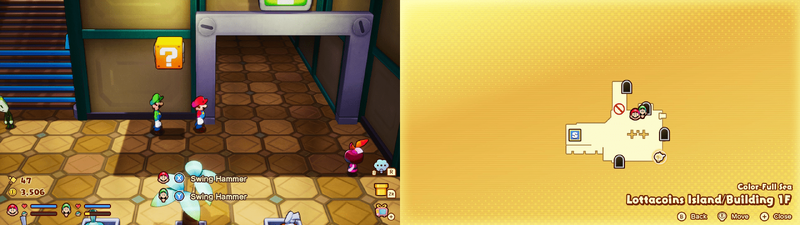 Second ? block in Lottacoins Island from Mario & Luigi: Brothership