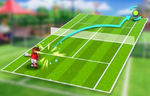 Illustration of a type of shot in Mario Tennis Fever
