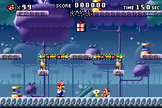 A portion of Level 5-4+ from the game Mario vs. Donkey Kong.