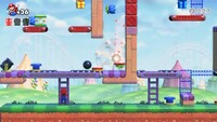Screenshot of Merry Mini-Land level 4-6 from the Nintendo Switch version of Mario vs. Donkey Kong